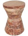 Peyton Lane Handmade Hourglass Accent Table With Stacked Wood Pieces