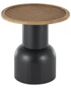 Peyton Lane Handmade Pedestal Accent Table With Rattan Tabletop