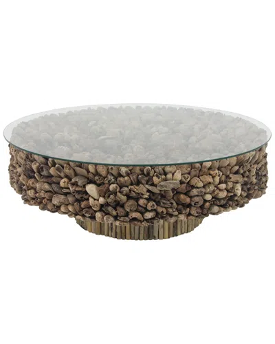 Peyton Lane Handmade Pedestal Coffee Table In Brown