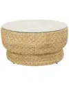Peyton Lane Handmade Rattan Woven Tapered Coffee Table With Glass Top