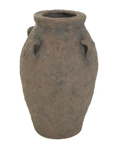 Peyton Lane Handmade Rustic Ceramic Vase In Brown