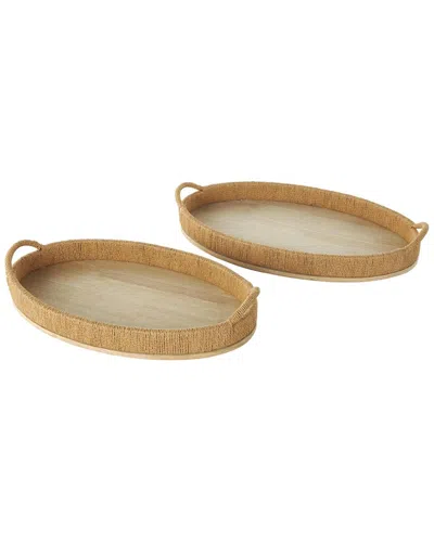 Peyton Lane Handmade Set Of 2 Serving Trays In Animal Print