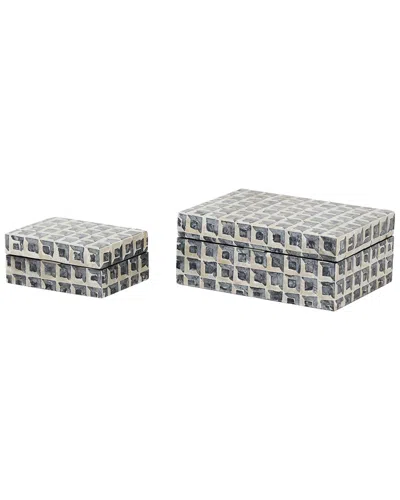 Peyton Lane Handmade Set Of 2 Storage Boxes In Gray