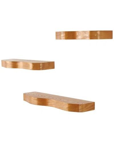 Peyton Lane Handmade Set Of 3 Display Shelves In Brown
