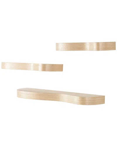 Peyton Lane Handmade Set Of 3 Wall Shelves In Neutral