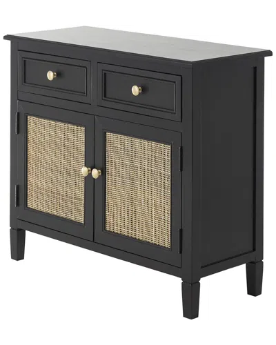Peyton Lane Handmade Wooden 2-drawer Cabinet With Rattan Front In Brown