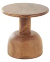 Peyton Lane Handmade Wooden Accent Table With Rounded Block Base