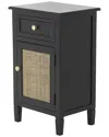 Peyton Lane Handmade Wooden & Rattan 1-drawer Cabinet