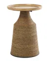 Peyton Lane Handmade Wrapped Accent Table With Wooden Tabletop In Brown