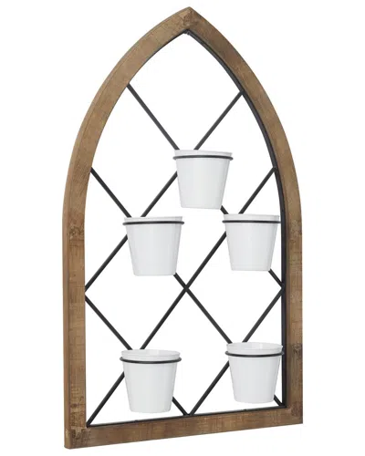 Peyton Lane Hanging Wall Planter In Brown