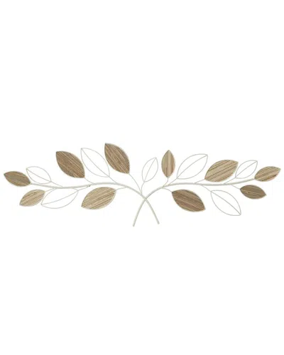 Peyton Lane Horizontal Leaves Wall Decor In Brown