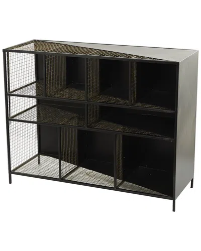 Peyton Lane Industrial Black Metal Console Table In Gray
