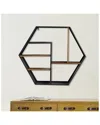 Peyton Lane Industrial Hexagon Black Wood Wall Shelf In Black