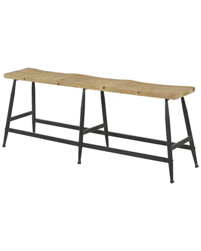 Peyton Lane Industrial Metal Bench In Brown