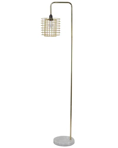 Peyton Lane Industrial Metal Gold Floor Lamp