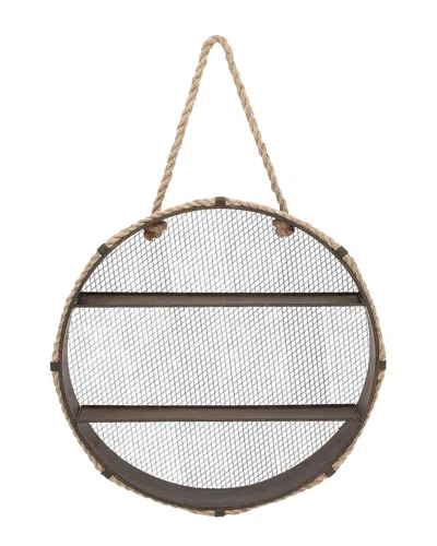Peyton Lane Industrial Metal Wall Shelf In Brown