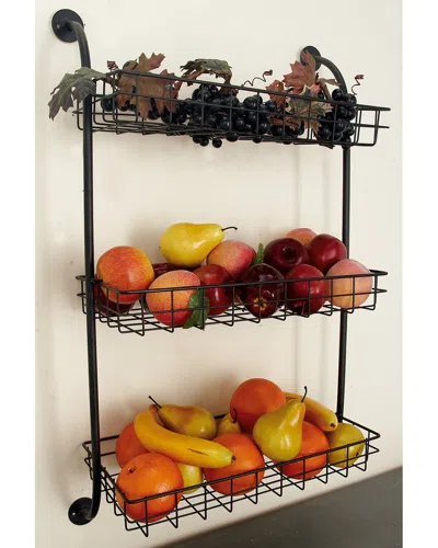 Peyton Lane Industrial Rectangle Black Metal Wall Shelf