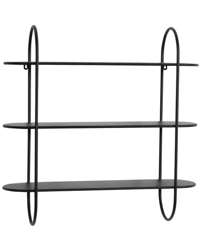Peyton Lane Industrial Rectangle Wall Shelf In Black