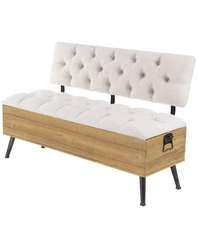Peyton Lane Industrial White Wood Storage Bench