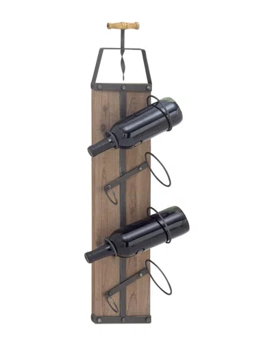 Peyton Lane Industrial Wood Wall Wine Rack In Brown