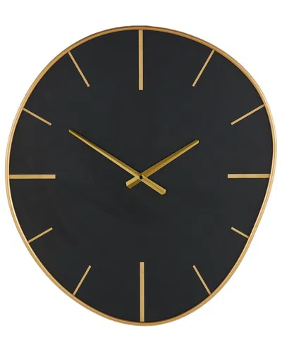 Peyton Lane Industrial Wooden Wall Clock In Black
