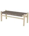 Peyton Lane Leather Handmade Woven Bench