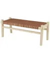Peyton Lane Leather Handmade Woven Bench