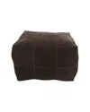Peyton Lane Leather Low Profile Square Pouf With Patchwork Design