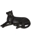 Peyton Lane Leopard Laying Sculpture In Black