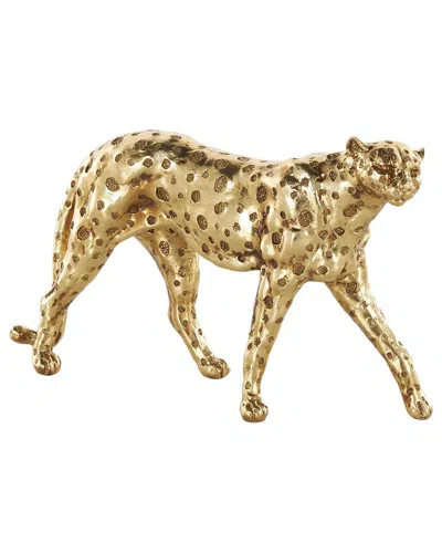 Peyton Lane Leopard Resin Walking Decorative Sculpture In Gold