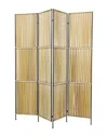 Peyton Lane Rattan Handmade Hinged Foldable Partition 4 Panel Room Divider  Screen In Brown
