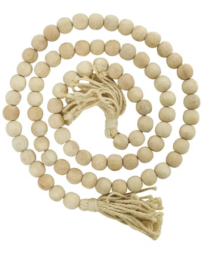 Peyton Lane Light Brown Wood Handmade Beaded Garland With Tassel