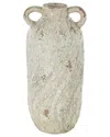 Peyton Lane Magnesium Oxide Antique Textured Amphora Decorative Vase In White