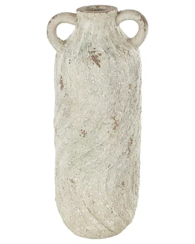 Peyton Lane Magnesium Oxide Distressed Decorative Vase In White