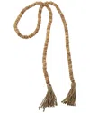 Peyton Lane Mango Wood Handmade Beaded Garland With Tassel In Brown