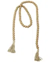 Peyton Lane Mango Wood Handmade Beaded Garland With Tassel In Gold