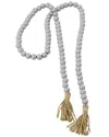 Peyton Lane Mango Wood Handmade Beaded Garland With Tassel In Silver