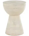 Peyton Lane Mango Wood Side End Accent Table In White