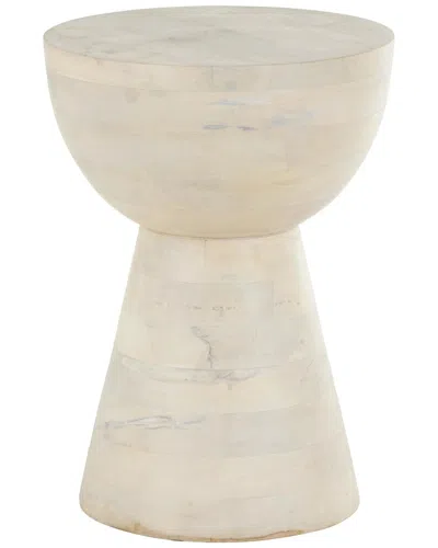 Peyton Lane Mango Wood Side End Accent Table In White