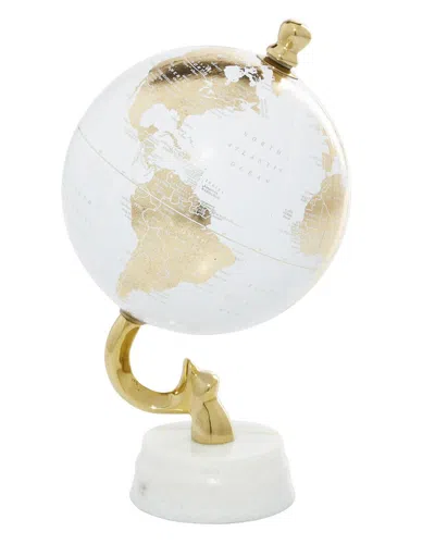 Peyton Lane Marble Coastal Globe In White