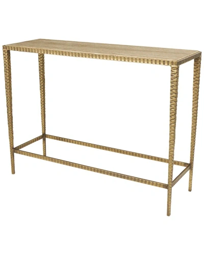 Peyton Lane Marble Console Table With Metal Legs In Gold