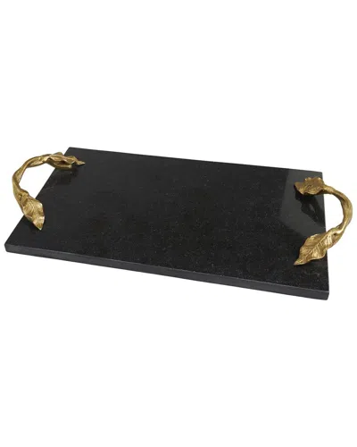 Peyton Lane Marble Rectangle Decor Tray In Black