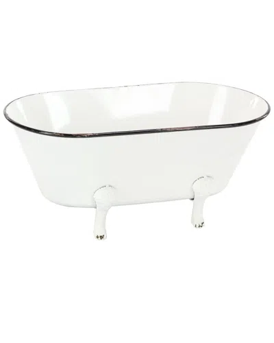 Peyton Lane Metal Bathtub Planter In White