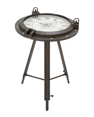 Peyton Lane Metal Clock Table In Black