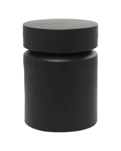 Peyton Lane Metal Drum Accent Table In Black