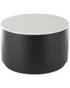 Peyton Lane Metal Living Room Coffee Table With Faux Marble Top In Black