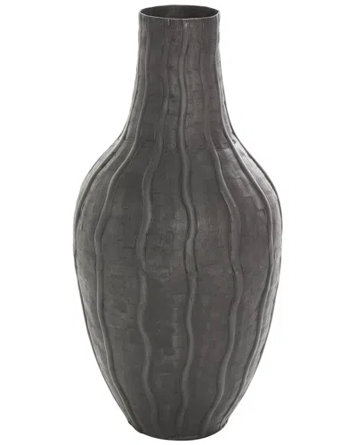 Peyton Lane Metal Snakeskin Inspired Vase With Dimensional Wavy Accents In Gold
