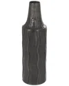 Peyton Lane Metal Snakeskin Inspired Vase With Dimensional Wavy Accents In Black