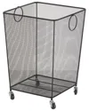 Peyton Lane Metal Square Mesh Wire Rolling Laundry Storage Cart In Black