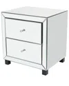 Peyton Lane Mirrored 2-drawer Accent Table In White